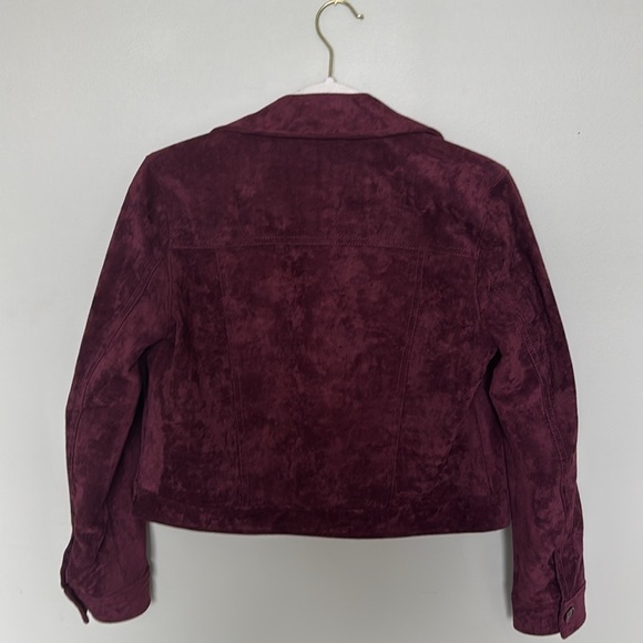 Plum Faux Suede Blank NYC Cropped Jacket size XS - Picture 5 of 7